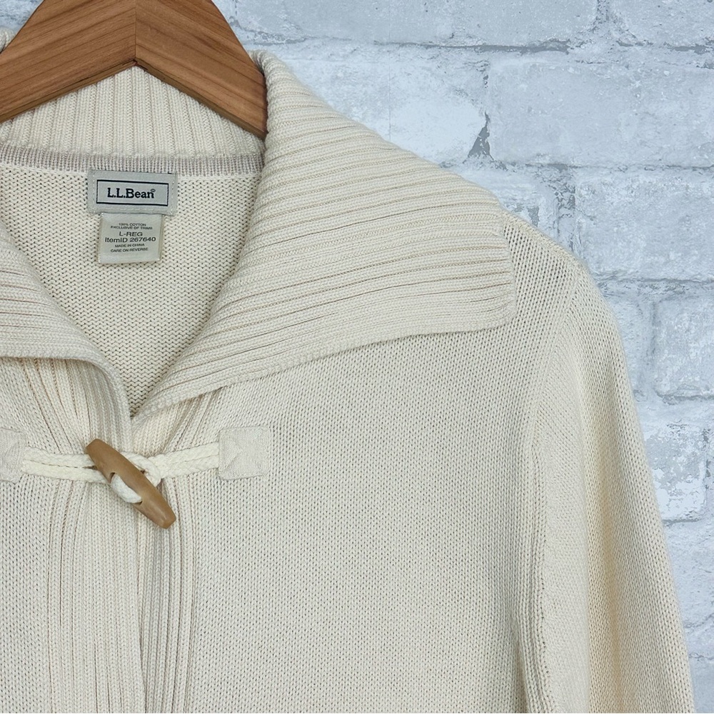 Ll Bean Collared Toggle Button Cardigan Sweater S… - image 2